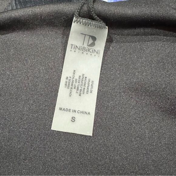 Tinibikini Black High Waisted Floral Bikini Bottom Women’s Small - Picture 2 of 2